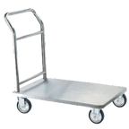 Thumbnail image #1 for AARCO Products SB-1C Steel-Deck Platform Truck, 24"W x 36"L x 36"H, Continuous Push Handle, 6" Solid Wheels
