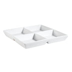 Thumbnail image #1 for CAC China Cmp CMP-D12 Porcelain Square Compartment Tray, 12 in, 4 Compartments, 14 oz Each 1 Dozen
