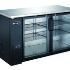 Thumbnail image #1 for SABA SBB-24-60G Two-Section Back Bar Cooler, 60-3/4" W, 2 Glass Swing Doors, Black Exterior, Stainless Steel Top
