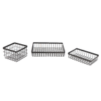 Thumbnail image #1 for G.E.T. Urban Renewal WB-964-MG Rectangular Metal Wire Serving Basket, Gray, 9 x 6 x 4 in