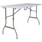 Thumbnail image #2 for Flash Furniture RB-3050FH-ADJ-GG 5-Foot Adjustable-Height Folding Table, Granite White Top, Gray Powder-Coated Legs