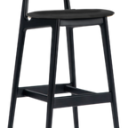 Thumbnail image #1 for JustChair Manufacturing W36730-GR3 Natural Cane Back Bar Stool with Solid Wood Frame and Grade 3 Upholstered Seat
