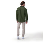 Thumbnail image #2 for Chef Works D151-MIL-L Formal Chef Dress Shirt, Long Sleeve, Military Green, Large, Poly/Cotton/Elastane