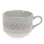 Thumbnail image #1 for Vertex China Sausalito SAU-1S-P 8 oz China Coffee Cup with Handle, Stackable, Sculpted Lines, Plum Case of 3 Dozen