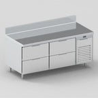 Thumbnail image #1 for EMI Industries LBD9933S 99-Inch Worktop Refrigerator, 6-Door, Stainless Steel, Side-Mounted Self-Contained Refrigeration