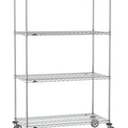 Thumbnail image #1 for Metro Super Erecta SE-3042C-80-M4 Mobile Chrome Wire Shelving Unit, 42"W x 30"D x 80"H, 5 Shelves
