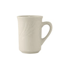 Thumbnail image #1 for Tuxton China Monterey YEM-080 Embossed Ceramic Coffee Mug, 7-1/2 oz., American White/Eggshell Case of 3 Dozen