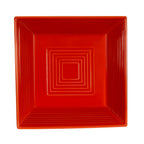 Thumbnail image #1 for CAC China Tango TG-B6-R Square Porcelain Pasta Bowl, 15 oz, 6", Red, Embossed Case of 2 Dozen