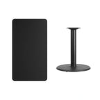 Thumbnail image #2 for Flash Furniture XU-BLKTB-2442-TR24-GG Rectangular Laminate Table, 42"W x 24"D, Black, Dining Height, Pedestal Base