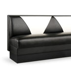 Thumbnail image #1 for JustChair Manufacturing JBSB-UVB-42-GR1/COM 42"H Upholstered Foam V-Back Banquette Bench with Lumbar Support, Unfinished Outside