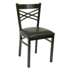 Thumbnail image #1 for ATSMFG ATS AT&S-78 MFG Stackable Side Chair, Crisscross Metal Back, Textured Black Powder-Coat Finish Case of 2