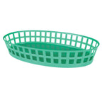 Thumbnail image #1 for Thunder Group PLBK912G Oval Plastic Fast Food Basket, 7-7/8" x 4-3/5" x 2-2/3"H, Green Case of 12 Dozen