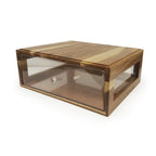 Thumbnail image #1 for G.E.T. Urban Renewal BB-RECT-14-UR Rectangular Wood Bread Box with Acrylic Drawer, Stackable, 14-3/4"W x 12-3/4"D x 5"H