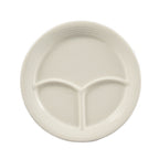 Thumbnail image #1 for CAC China Rec CMP-21 12" Round Ceramic 3-Compartment Divided Plate 1 Dozen