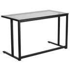 Thumbnail image #1 for Flash Furniture NAN-WK-055-GG Computer Desk, 47-1/4"W x 23-1/2"D, Clear Tempered Glass Top, Black Metal Frame
