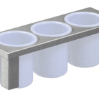 Thumbnail image #1 for Steril-Sil Company E1-BS3OE-PC-WHITE Stainless Steel 3-Compartment Drop-In Silverware Basket, 1/2-Size
