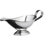 Thumbnail image #1 for TableCraft Products 7805 5 oz 18/8 Stainless Steel Footed Gravy Boat with Handle Case of 12