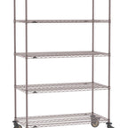Thumbnail image #1 for Metro Super Erecta SE-2148K4-80-M5 Mobile Wire Shelving Unit, 48"W x 21"D x 80"H, 900 lbs per unit, evenly distributed1" shelf adjustment, (5) wire