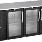 Thumbnail image #1 for Victory Refrigeration VBB72HC-G-B Three-Section Back Bar Refrigerator, 72"W, 3 Solid Self-Closing Doors, Stainless Steel Top