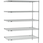Thumbnail image #1 for Metro Super Erecta SE-2448C-63-A5 Wire Add-On Shelving Unit, Chrome, 5 Shelves, 48"W x 24"D x 63"H