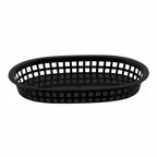 Thumbnail image #1 for Libertyware FFB107BK Fast Food Basket, 10-3/4" x 7" x 1-1/2", Oblong, Flat Bottom, Plastic, Black Case of 3 Dozen