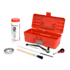 Thumbnail image #1 for Espresso Parts EP_CLEANKIT Espresso Machine Backflush Cleaning Kit with 20 oz Cleaner, 58mm Disc, Brushes, Screwdriver and Toolbox