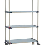 Thumbnail image #1 for Metro MetroMax 4 M4-2430F-80-M4 Mobile Solid Polymer Shelving Unit, 4 Shelves, 24"D x 30"W x 80"H