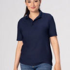 Thumbnail image #1 for Chef Works Z650W-NAV-4XL Women's Collared Polo Shirt, Navy, 4XL, 100% Polyester