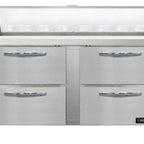 Thumbnail image #2 for Continental Refrigerator Designer Line D60N16-D 60" Two-Section Refrigerated Sandwich Prep Table, 4 Drawers, 16-Pan Capacity, Front-Breathing