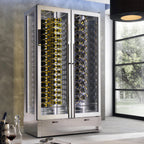 Thumbnail image #1 for Oscartek ProVino II PROVINO II W800 Commercial Wine Cooler, Stainless Steel, Triple-Pane Glass Door, Glass Sides and Back