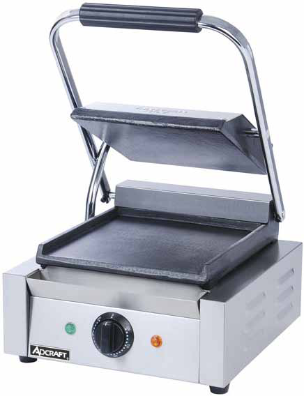 Product image #2 for Single Countertop Electric Panini Press with Smooth Cast Iron Plates
