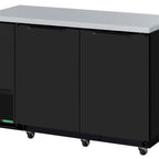 Thumbnail image #1 for Refrigeration X XBB-2SB-N6 Back Bar Cooler, 2-Section, 2 Solid Swing Doors, Black Exterior, Stainless Steel Top, 58-7/8"W x 27-1/4"D x 37-1/8"H