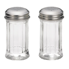 Thumbnail image #1 for TableCraft Products 657 2 oz Single Salt/Pepper Shaker, Fluted Glass Jar, Stainless Steel Top Case of 24