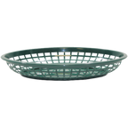 Thumbnail image #1 for TableCraft Products 1084FG Jumbo Oval Fast Food Basket, Polypropylene, Forest Green, 11-3/4" x 9" x 1-3/4" Case of 36