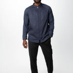 Thumbnail image #1 for Chef Works CBZ02-GRY-6XL Unisex Gray Poly/Cotton Long-Sleeve Chef Coat, Center Zipper, 6XL
