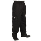 Thumbnail image #1 for Chef Revival P024BK-5X Unisex Black Solid Cargo Chef Pants, 5XL, Poly/Cotton, 6-Pocket