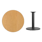 Thumbnail image #2 for Flash Furniture XU-RD-36-NATTB-TR24-GG Round Laminate Dining Table, 36" Diameter, 24" Pedestal Base, Black PVC Edge