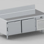 Thumbnail image #1 for EMI Industries SULP6430S 64" Refrigerated Chef Base Equipment Stand, 2 Stainless Steel Doors, Side-Mounted Refrigeration