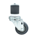 Thumbnail image #1 for BK Resources 3SBR-4RA-GR 3-Inch Gray Rubber Swivel Stem Caster with 2-Inch Expanding Stem, 250 lb Capacity
