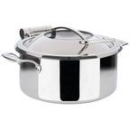 Thumbnail image #1 for Libbey APS Germany - Chafing Dishes APS 12330 4 qt Round Stainless Steel Chafing Dish with Hinged Cover