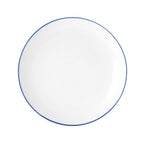 Thumbnail image #1 for Mikasa Hospitality Bistro 5256492 Porcelain Plate, 9" Round Coupe Rim, White with Blue Band Case of 24