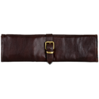 Thumbnail image #1 for JB Prince Boldric Z253 8-Pocket Soft Knife Roll Bag, Leather with Canvas Liner, Brown