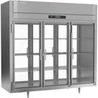 Thumbnail image #1 for Victory Refrigeration UltraSpec™ RSA-3D-S1-EW-PT-G-HC Three-Section Pass-Thru Reach-In Refrigerator with Glass Doors, Stainless Steel