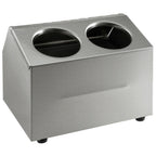 Thumbnail image #1 for Steril-Sil Company CC-LTC-2 2-Hole Insulated Ice-Cooled Stainless Steel Condiment Dispenser