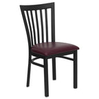 Thumbnail image #1 for Flash Furniture Hercules XU-DG6Q4BSCH-BURV-GG Restaurant Chair, Metal Schoolhouse Back, Burgundy Vinyl Upholstered Seat