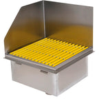 Thumbnail image #4 for Eagle Group FF2119-FG-LS Flush Floor-Mounted 304 Stainless Steel Mop Sink, 19 x 21 x 10-Inch Bowl, Left End Splash, Fiberglass Grating