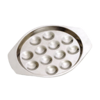 Thumbnail image #1 for Alegacy Foodservice Products 3012 12-Hole Stainless Steel Escargot Dish, 7-1/4-Inch Diameter, Mirror Finish Case of 12