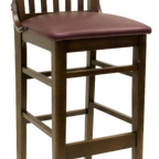 Thumbnail image #1 for ATSMFG ATS AT&S-930-BS MFG Solid Wood Schoolhouse Slat-Back Barstool, Armless, Beech Frame