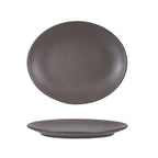Thumbnail image #1 for Tuxton China Zion VNH-094 Porcelain Platter, 9-1/2 in, Round, Coupe Rim, Matte Brown Case of 2 Dozen