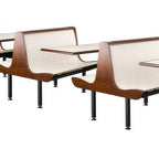 Thumbnail image #1 for JustChair Manufacturing Contour CPLUS-4TU-IS-42 42-Inch Quad Island Booth Table Unit, Laminated Seats, Black Welded Steel Frame